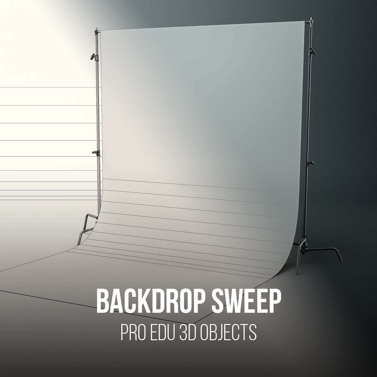 C-Stand Backdrop Support 3D Model for Photoshop - PRO EDU PRO EDU PRO EDU